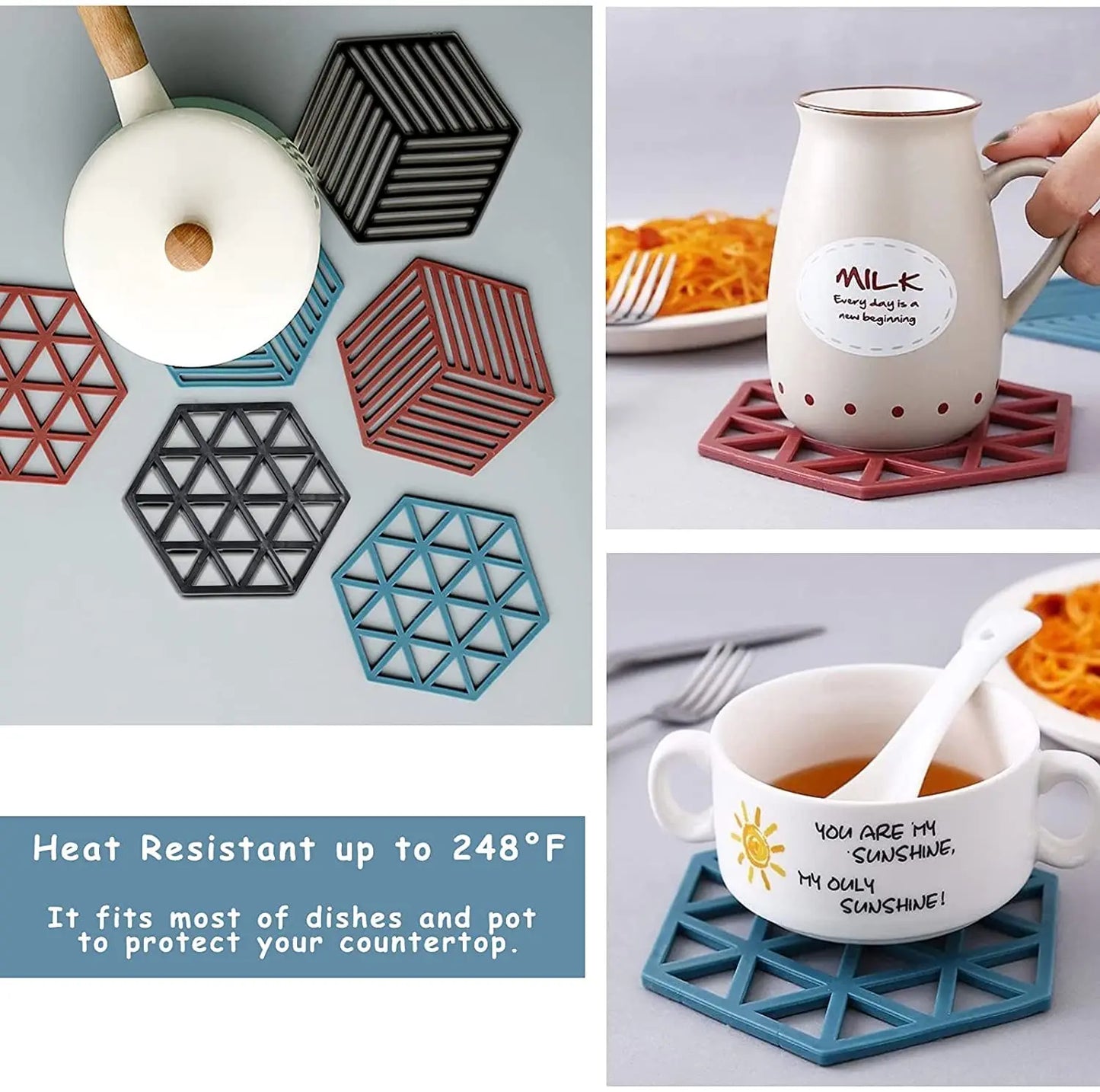 PVC Tea Coaster – Non - Slip Heat - Resistant Cup Mat & Placemat - Chestore