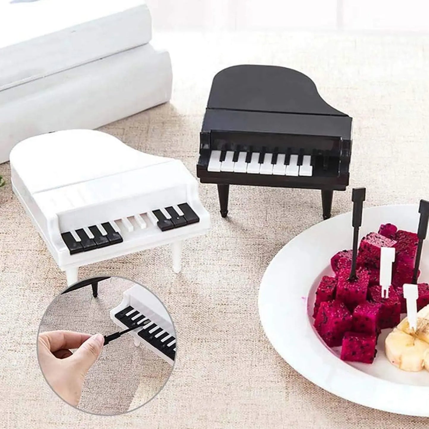 10 - Piece Creative Piano Fruit Fork Set for Snacks & Desserts - Chestore