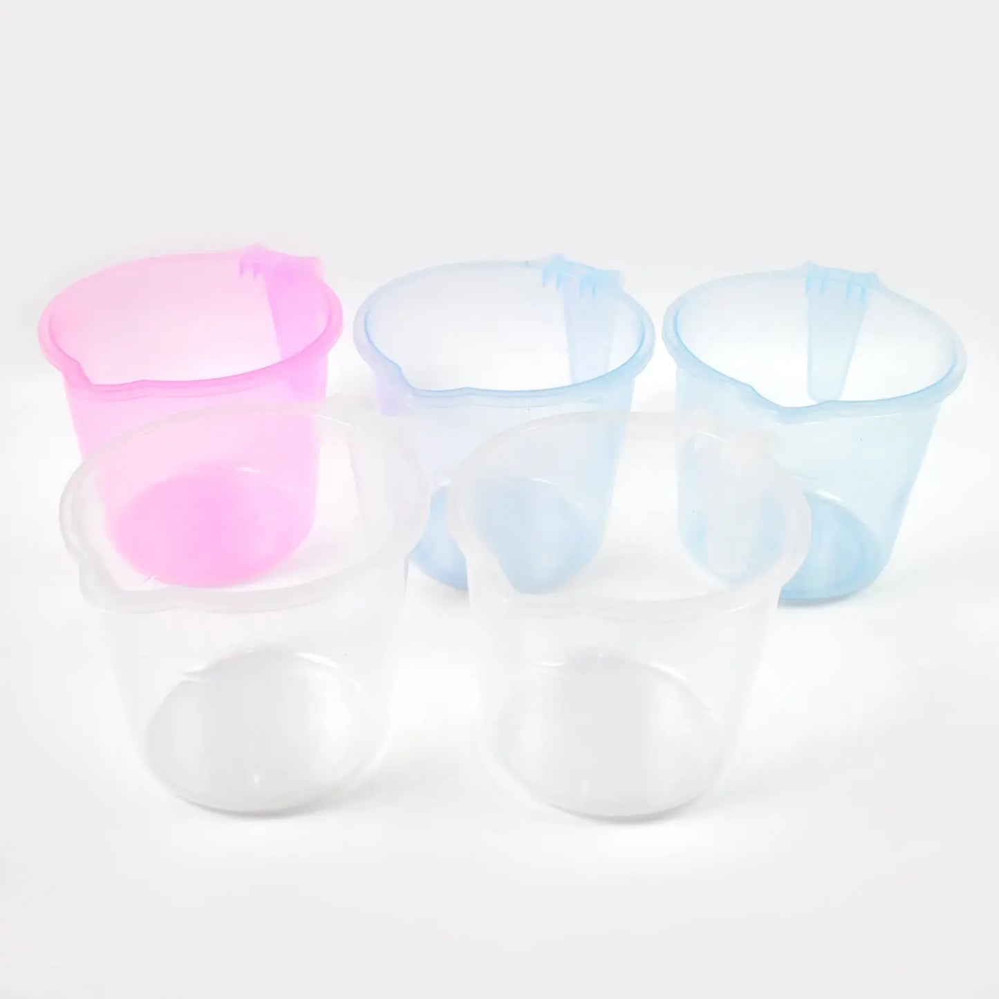 Plastic Round Transparent Bath Mug – 1200ml (5 Pcs) - Durable & Stylish - Chestore