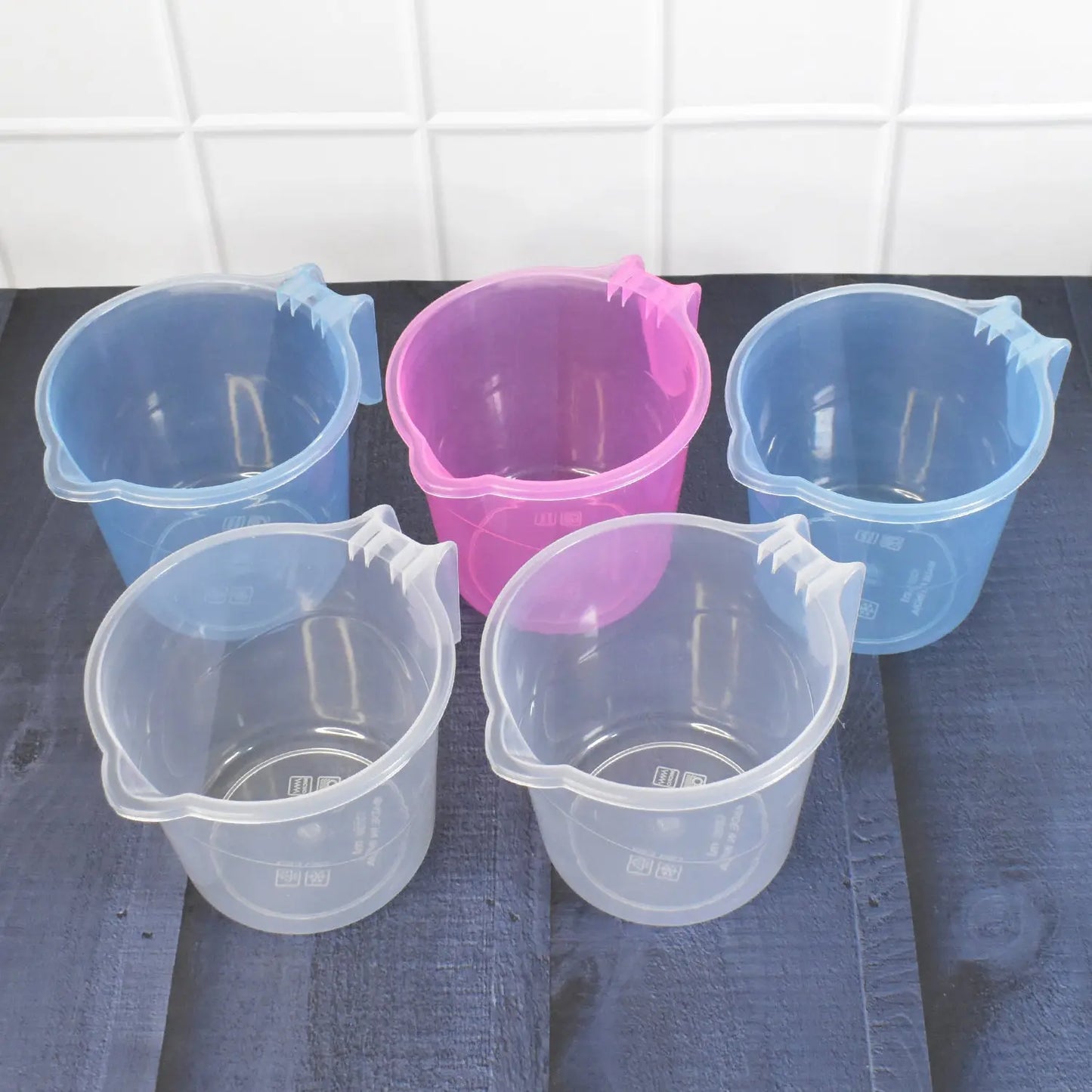 Plastic Round Transparent Bath Mug – 1200ml (5 Pcs) - Durable & Stylish - Chestore