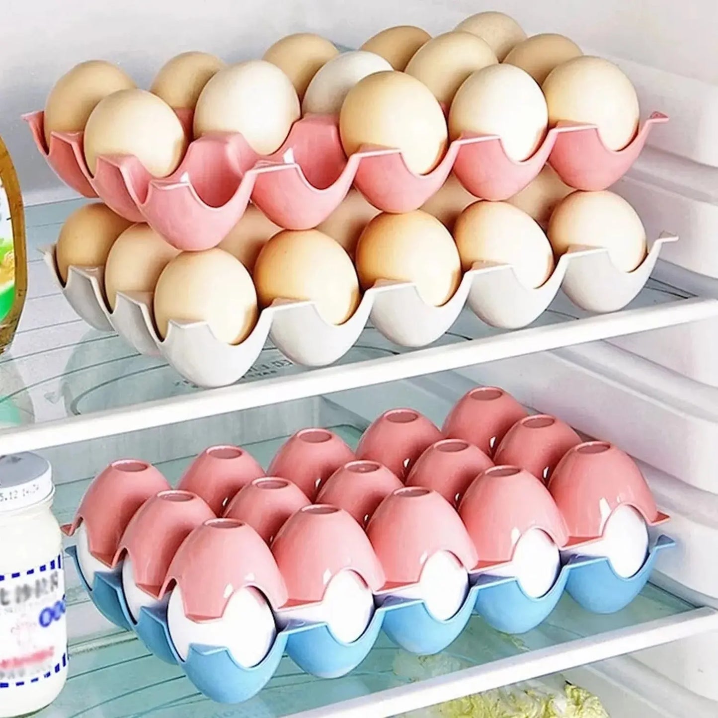 15 - Cavity Plastic Egg Tray – Secure & Organized Egg Storage (Set of 4) - Chestore