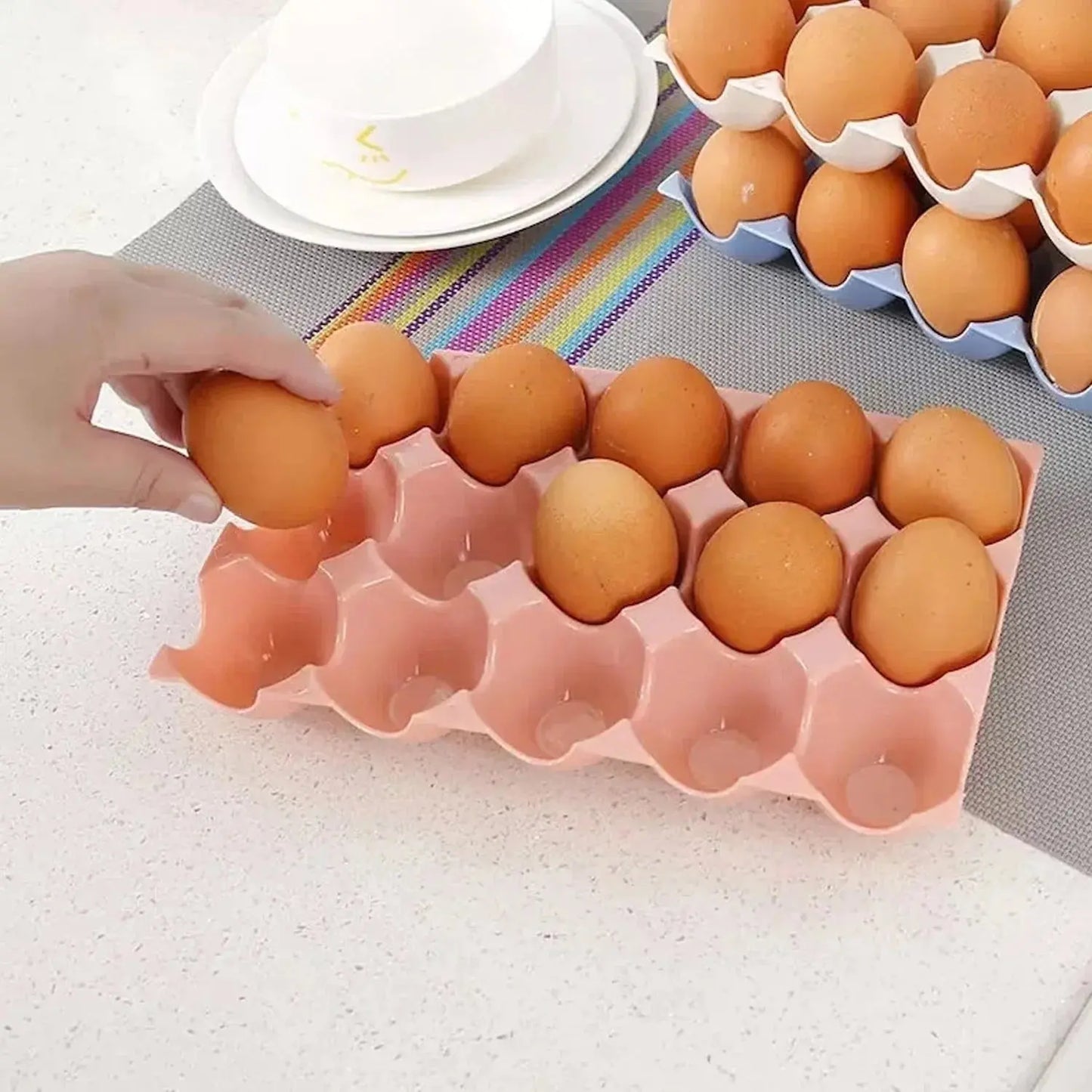 15 - Cavity Plastic Egg Tray – Secure & Organized Egg Storage (Set of 4) - Chestore