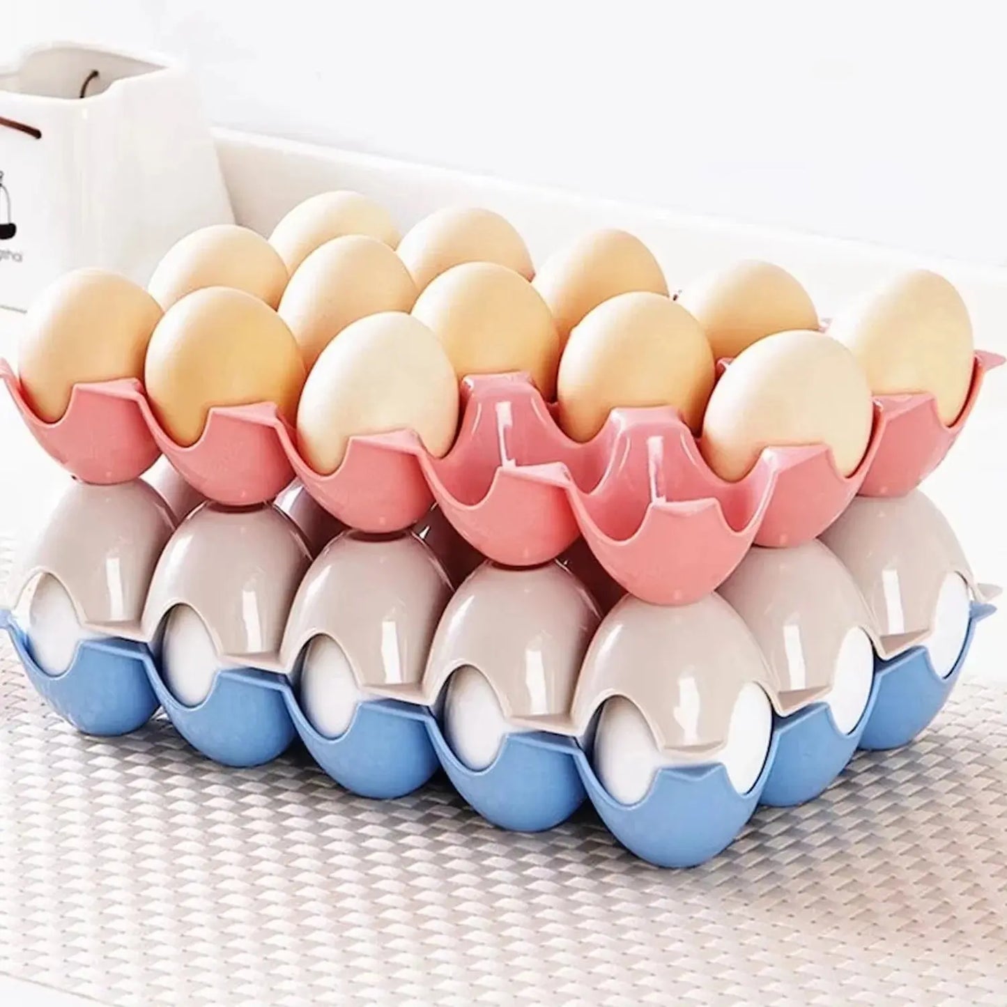 15 - Cavity Plastic Egg Tray – Secure & Organized Egg Storage (Set of 4) - Chestore