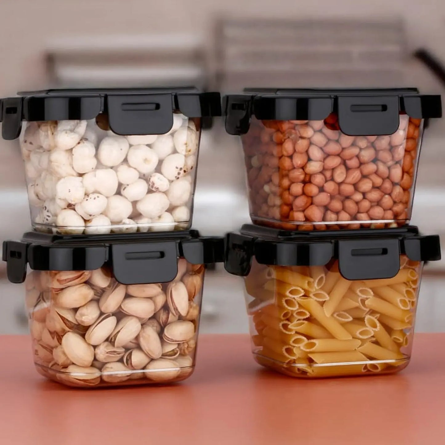 🥡 Plastic Food Storage Containers with Lid – 4 Pcs Set (500 ml) - Chestore