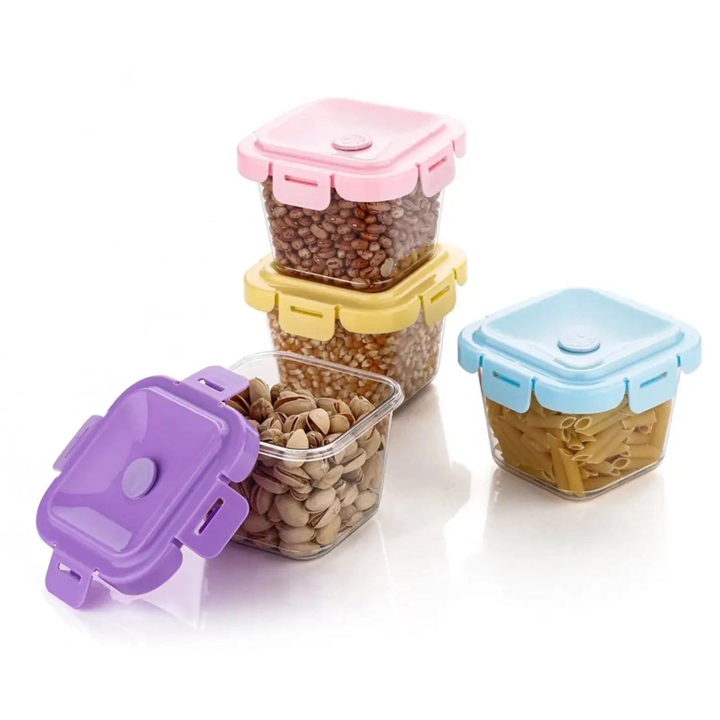 🥡 Plastic Food Storage Containers with Lid – 4 Pcs Set (500 ml) - Chestore