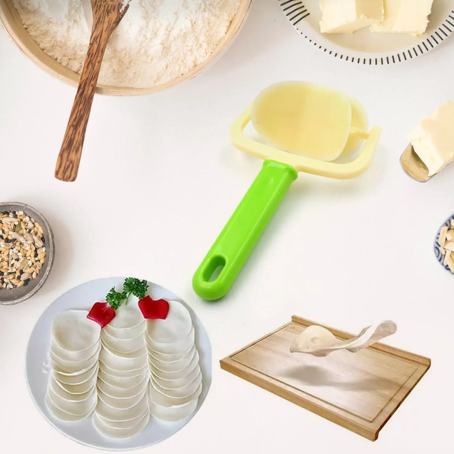 Plastic Round Roll Forming Cutter – Cake Ball Tongs & Puri Roller - Chestore