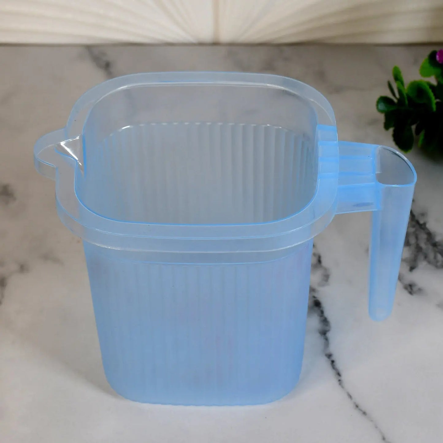 Plastic Square Transparent Bath Mug – 1000ml - Durable & Stylish - Chestore