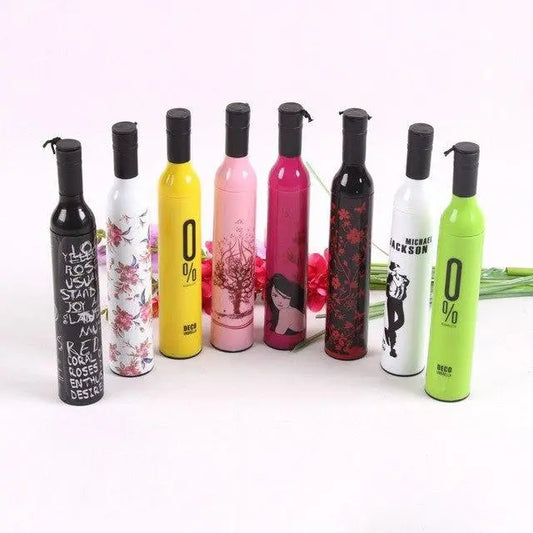 Pocket Folding Wine Bottle Umbrella | Compact & Stylish Travel Umbrella - Chestore