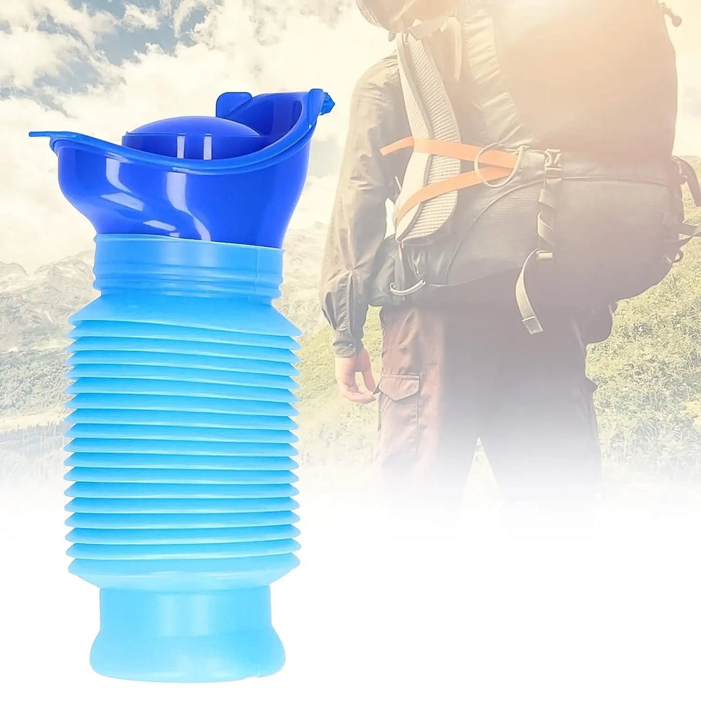 Foldable Portable Urinal Bottle | 750ml Leak - Proof Emergency Pee Bottle for Travel, Camping, Outdoor Use - Chestore