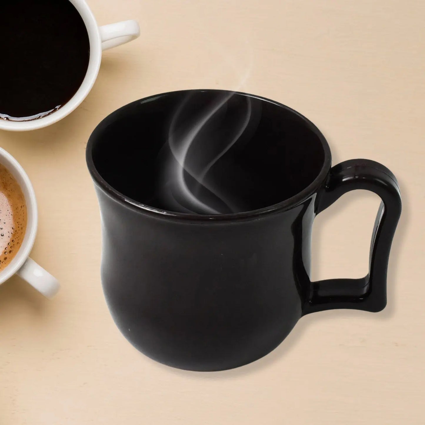 ☕ Premium Plastic Coffee/Tea Mug with Handle – Black (1 Pc, with Color Box) - Chestore