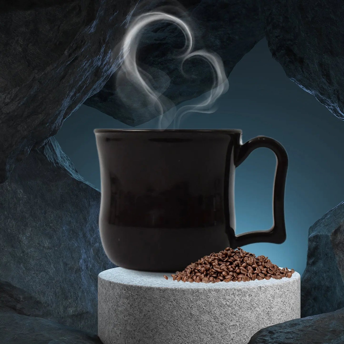 ☕ Premium Plastic Coffee/Tea Mug with Handle – Black (1 Pc, with Color Box) - Chestore