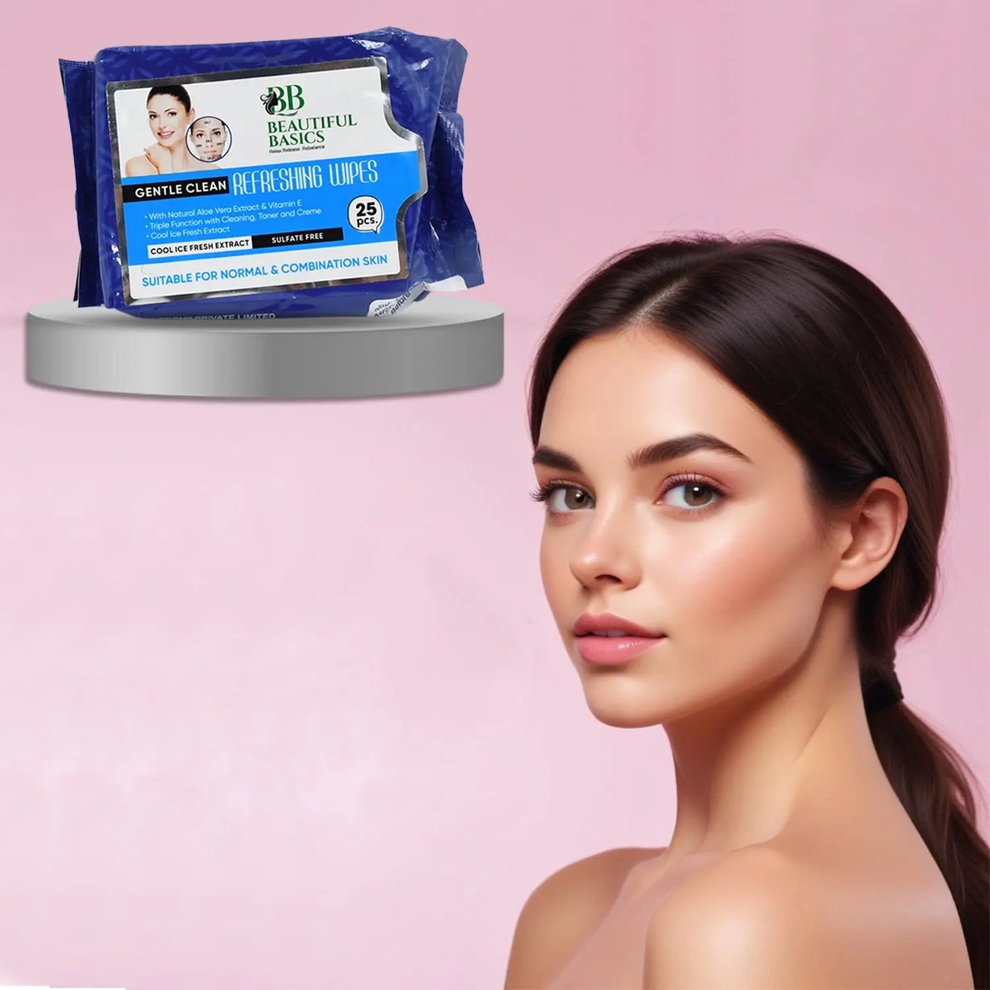 Refreshing Facial Wet Wipes – Alcohol - Free, pH Balanced, with Fruit Extracts (25 Wipes) - Chestore