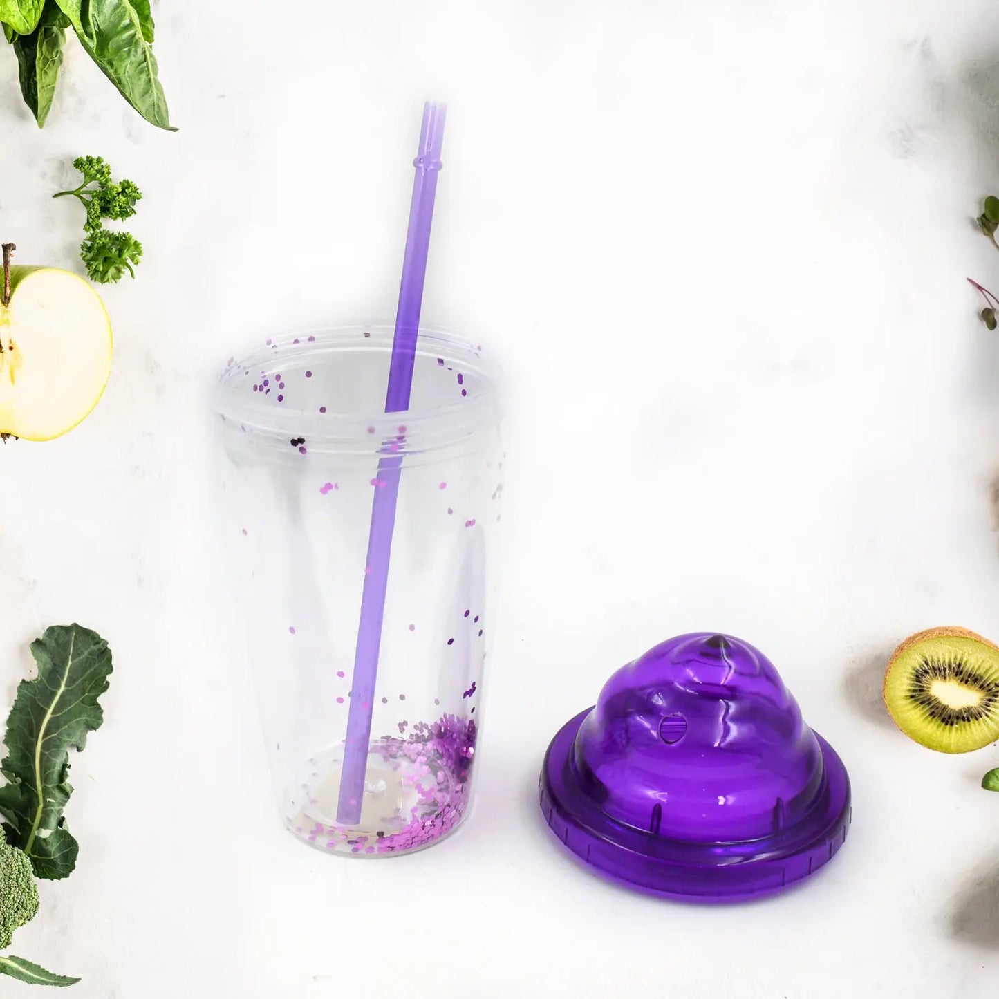 High - Quality Plastic Cold Drink Cup Tumbler with Lid & Straw – Reusable 16oz Tea & Coffee Travel Cup - Chestore