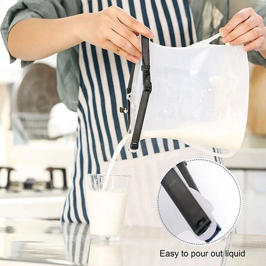 Reusable Silicone Food Storage Bag 3 Bag Set Leakproof Lock Reusable Flat Bottom Freezer Bags Sandwich Bags Silicone Food Grade Kids Snack Bags Bpa Free Microwave Dishwasher Safe - Chestore