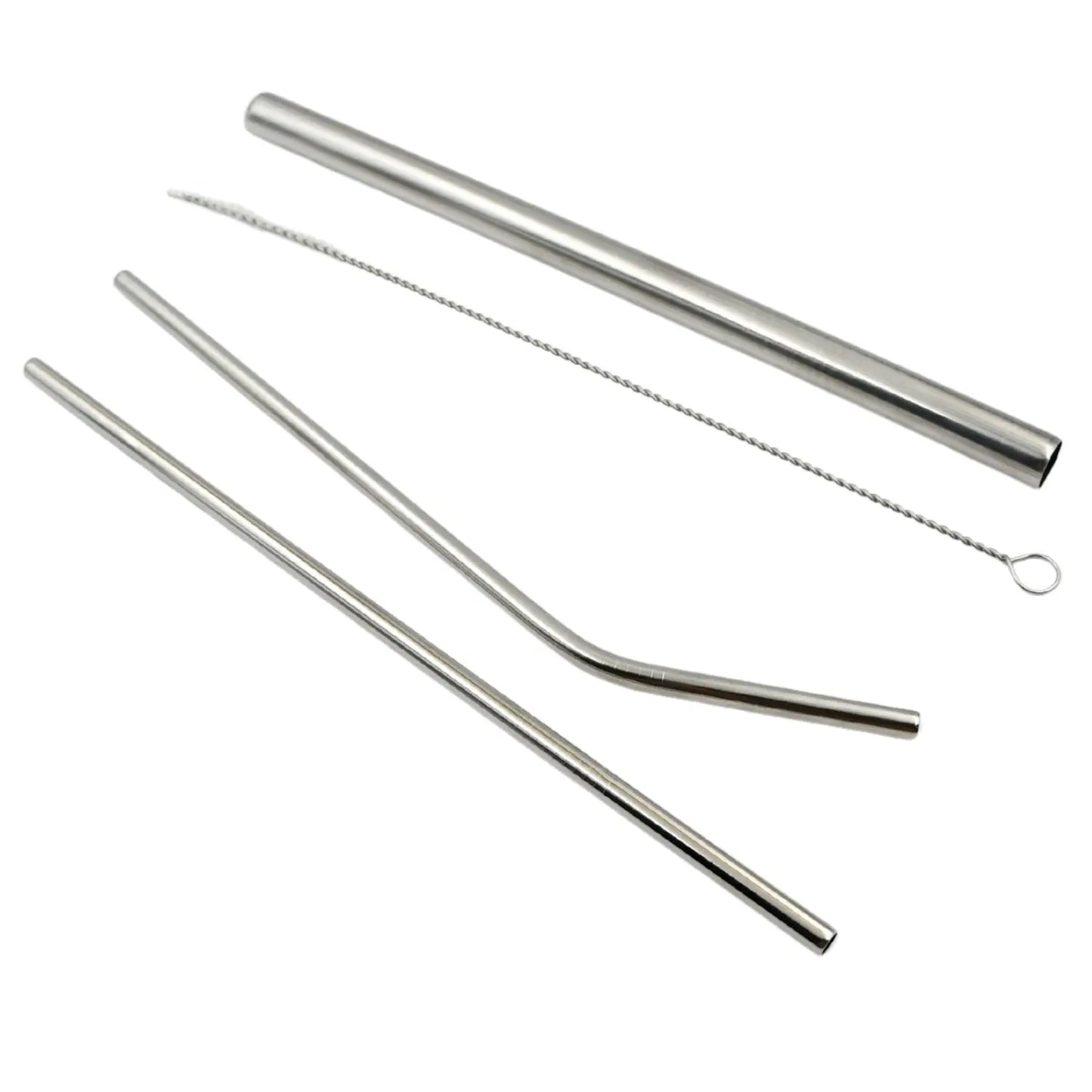 Reusable Stainless Steel Straws Set – 4 PCS Metal Drinking Straws with Travel Case & Cleaning Brush (Eco - Friendly) - Chestore