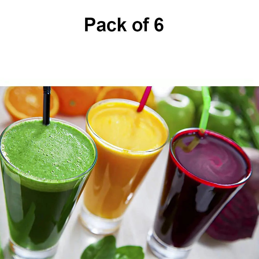 Stylish Transparent Juice Glasses Set | 300ml Plastic Glasses (6 Pcs) - Chestore