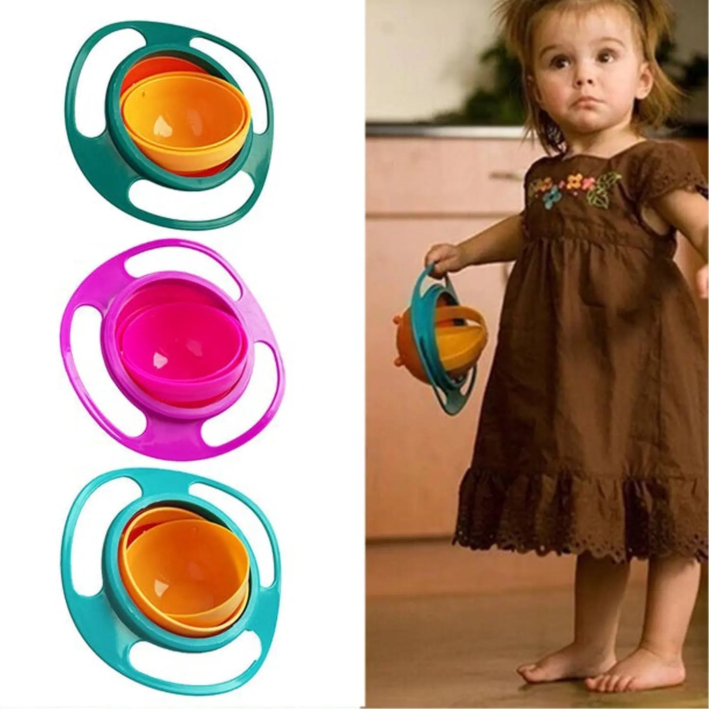 Rotating Baby Bowl | Spill - Proof Toddler Feeding Bowl for Mess - Free Meals - Chestore