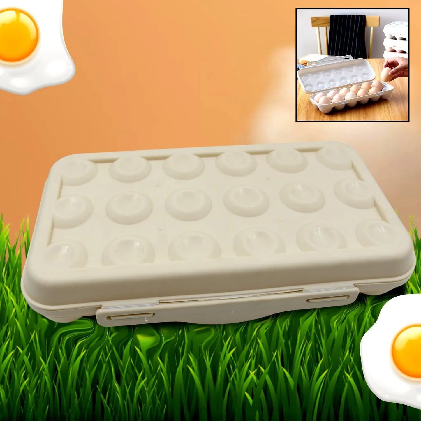 18 - Grid Shock - Proof Egg Storage Container – Airtight & Stackable - Chestore