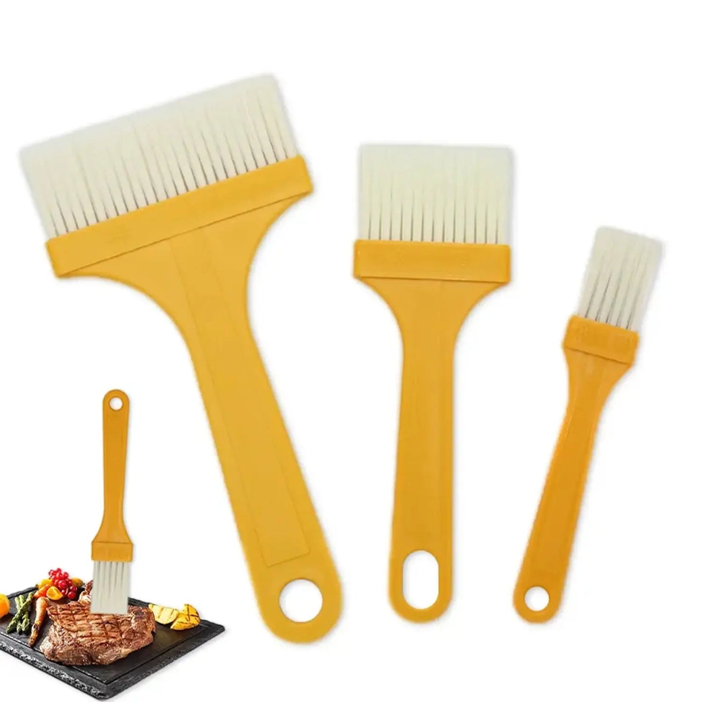 🍗 Multifunction Basting & Pastry Brush Set – 3 Pcs - Chestore