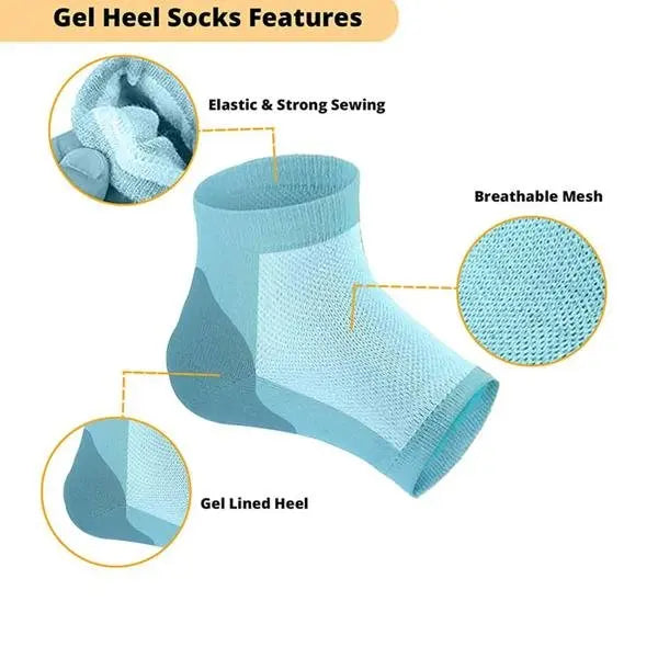 Silicone Gel Heel Socks for Heel Pain Relief | Moisturizing & Cushioned Support - Chestore