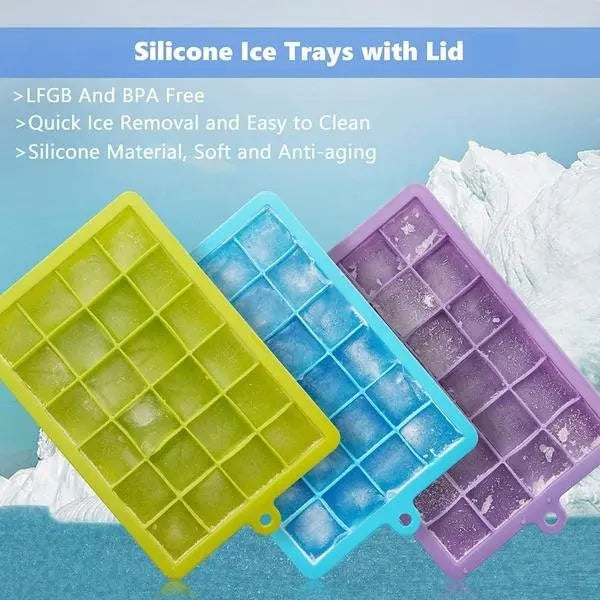 Silicone Ice Cube Tray – 24 - Cavity Flexible & Easy - Release Ice Mold - Chestore