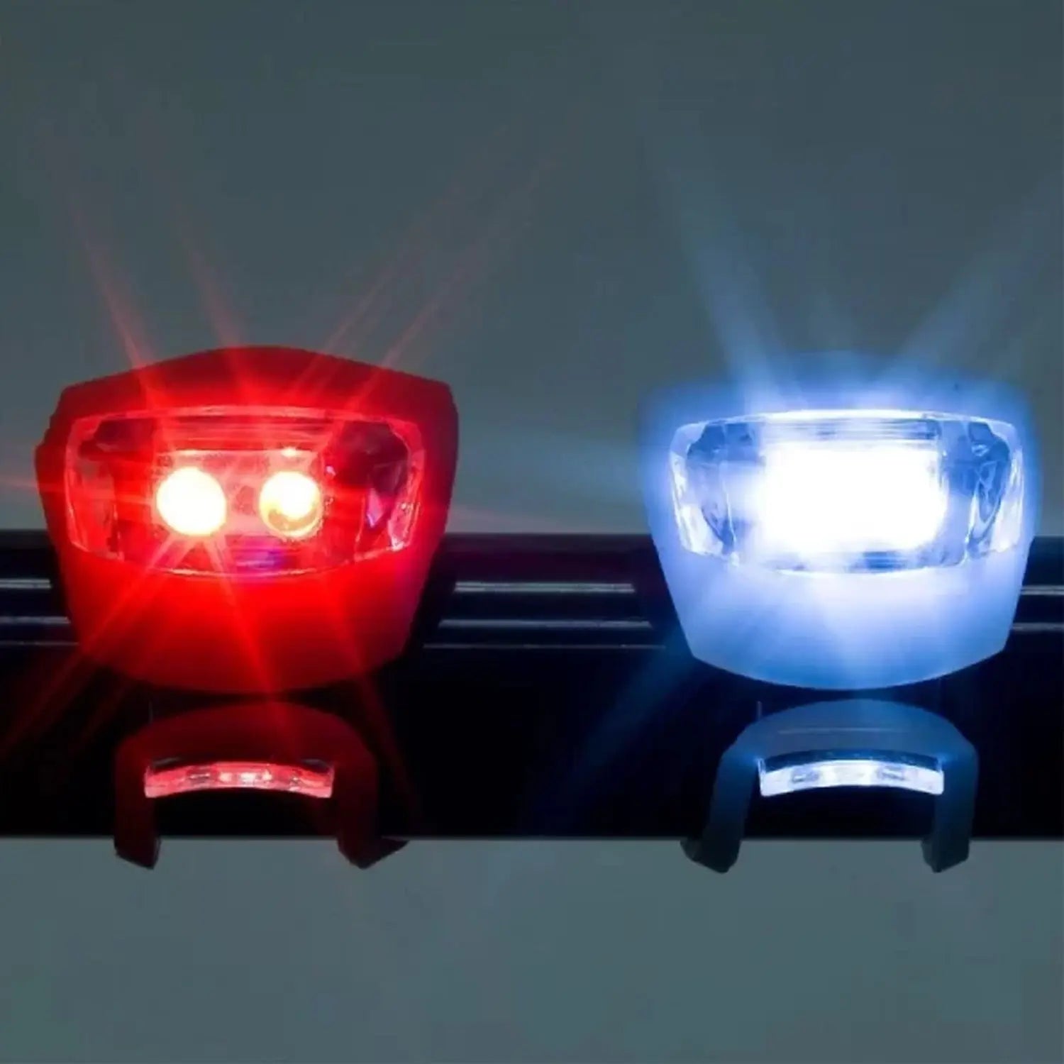 Silicone LED Bike Light Set – Front & Rear Safety Lights (2 PCS) 🚴‍♂️💡🔋 - Chestore