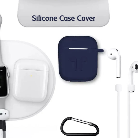 Silicone Shockproof Wireless Headphones Carrying Box Cover with Metal Keychain 🎧🔒 - Chestore