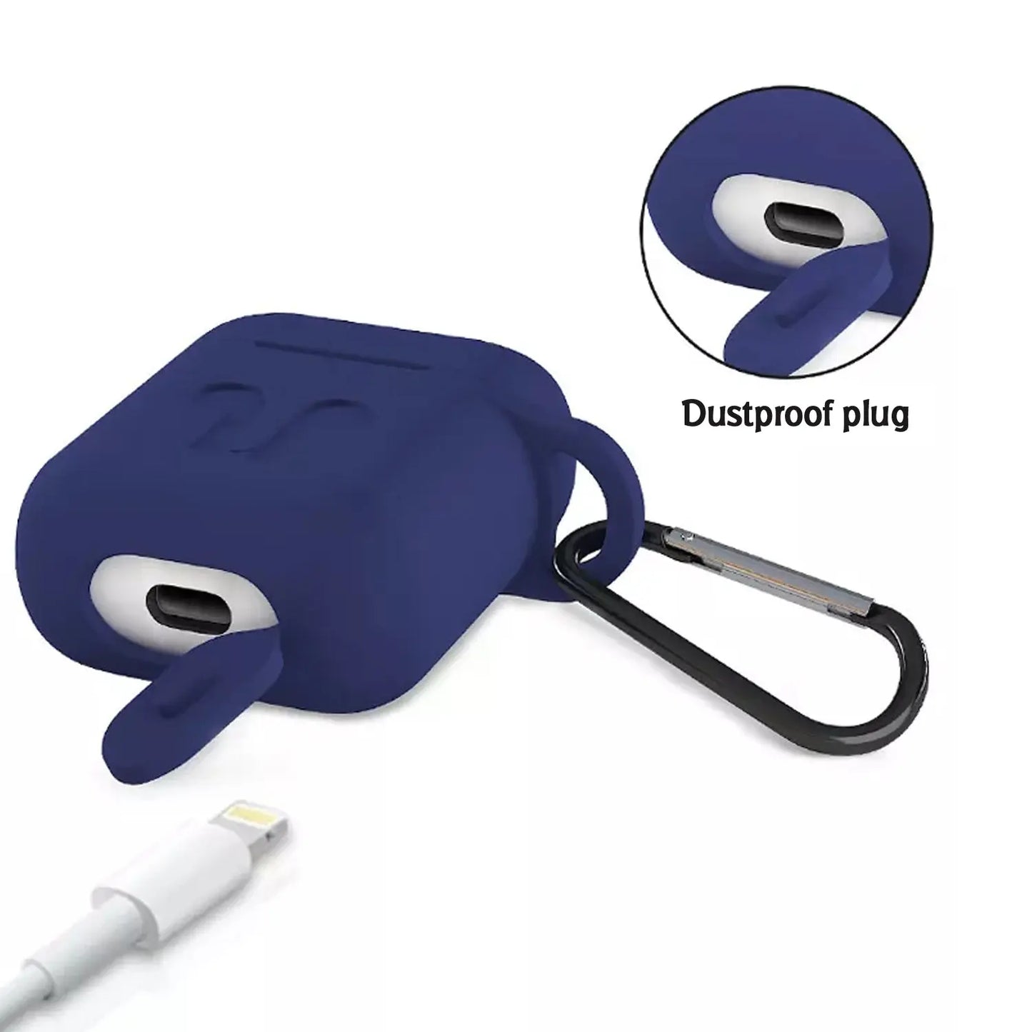 Silicone Shockproof Wireless Headphones Carrying Box Cover with Metal Keychain 🎧🔒 - Chestore