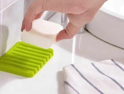 Silicone Soap Holder | Soap Dish Stand Saver Tray for Shower & Bathroom - Chestore