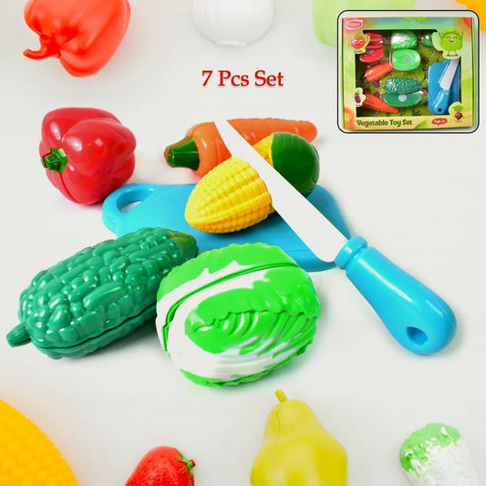 Realistic Slice - able Fruits And Vegetables Cut In 2 Part Play Toy Set - Chestore