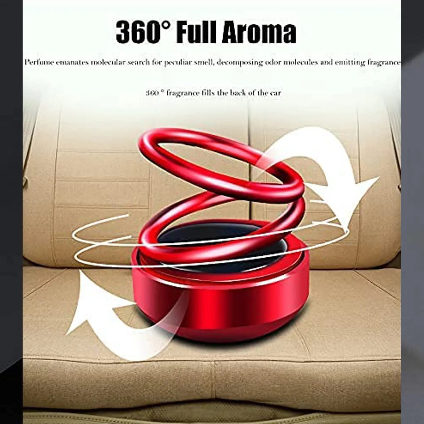 Solar - Powered Car Aroma Diffuser – 360° Rotating Car Air Freshener - Chestore