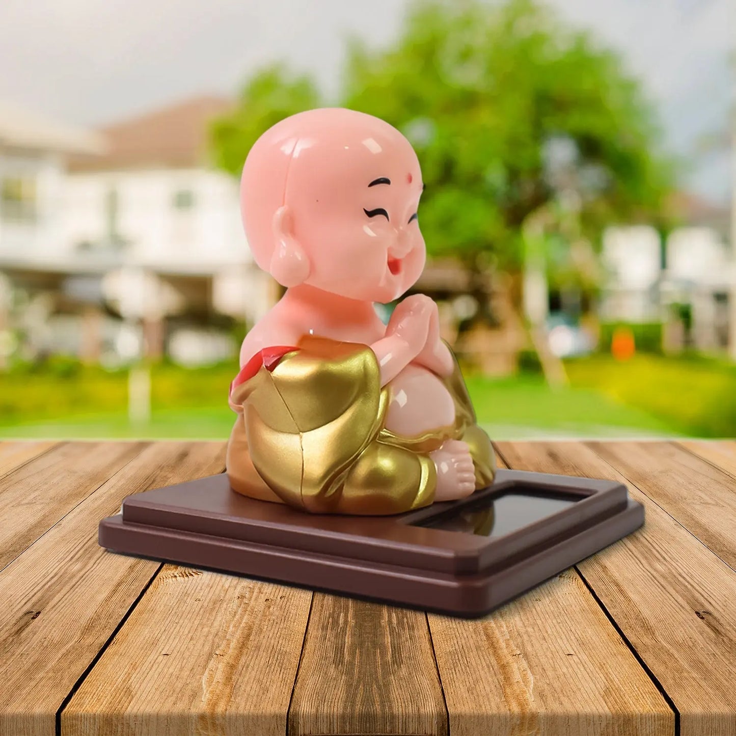 Solar Power Moving Head Buddha Statue Car Ornament (1 Pc Mix Color) - Chestore