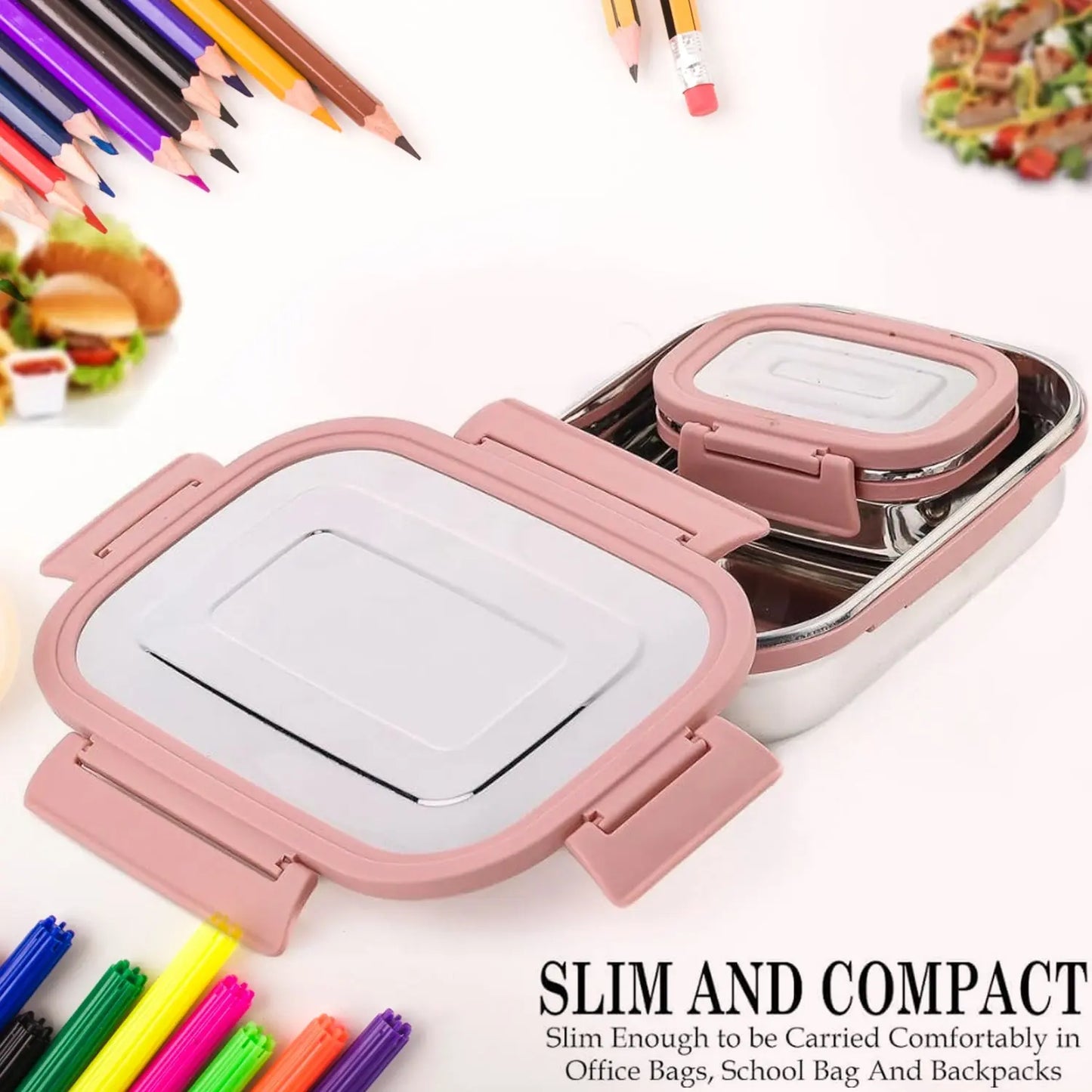 Premium Stainless Steel Leak - Proof Airtight Lunch Box Set – 900ml & 200ml (2 Pcs) - Chestore