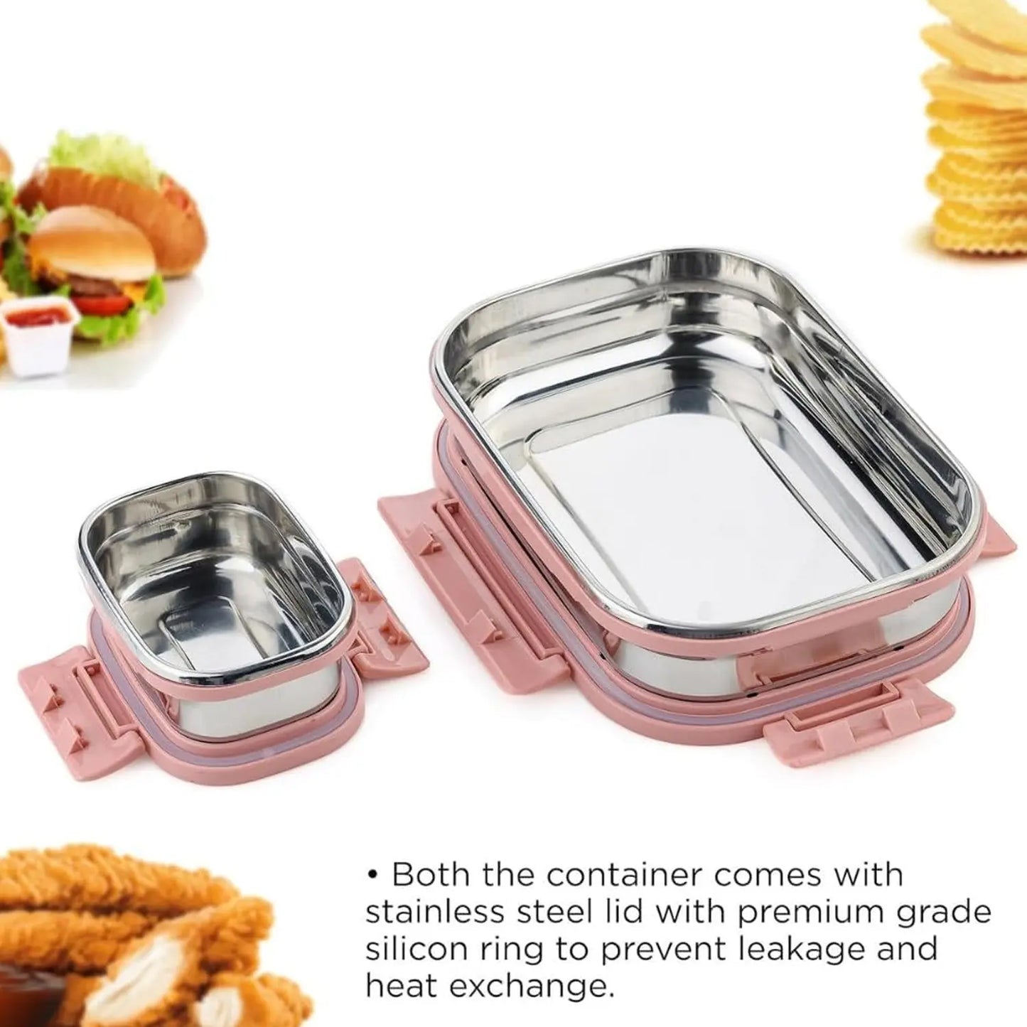 Premium Stainless Steel Leak - Proof Airtight Lunch Box Set – 900ml & 200ml (2 Pcs) - Chestore