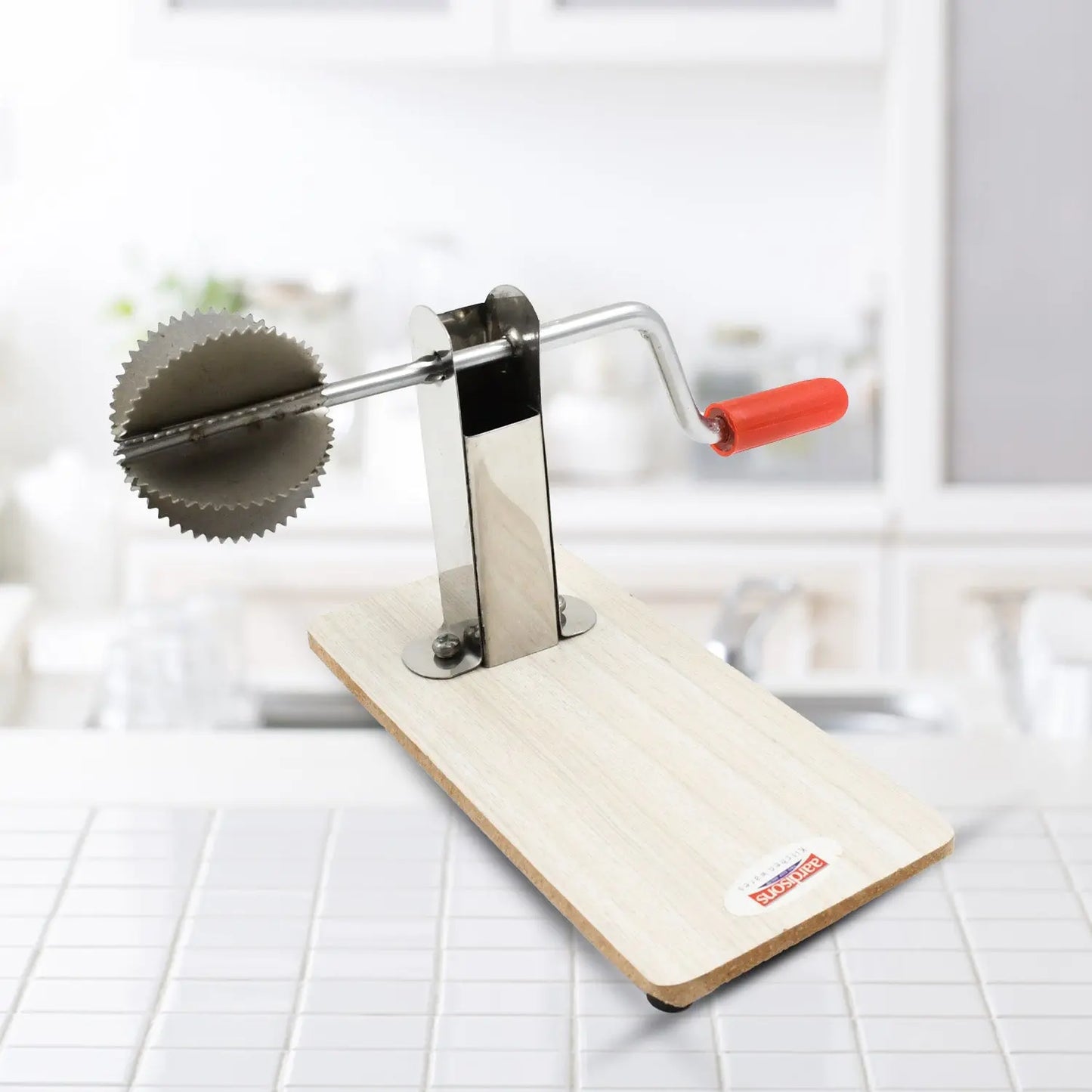 Stainless Steel Coconut Scraper with Wooden Base – Easy & Efficient - Chestore