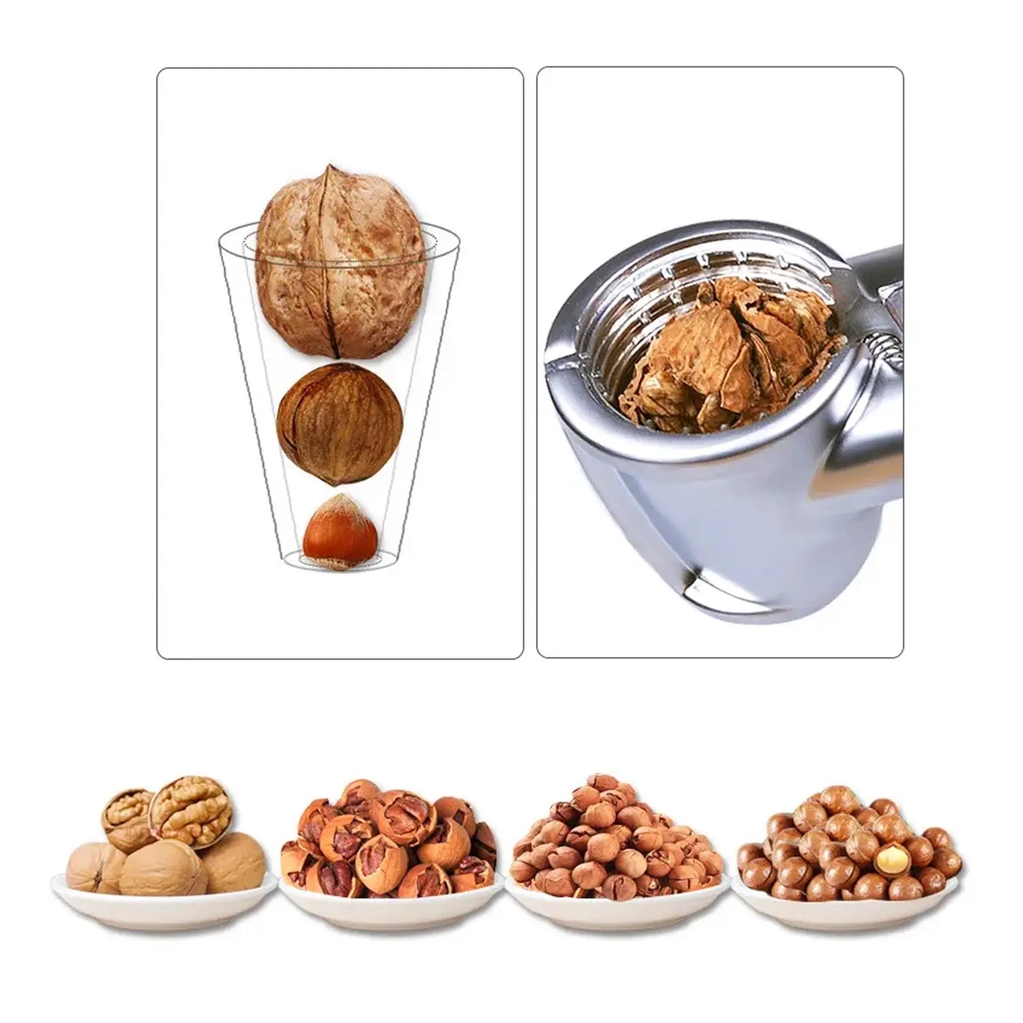 Luxury Die - Cast Walnut Cracker & Nut Cutter – Stainless Steel - Chestore