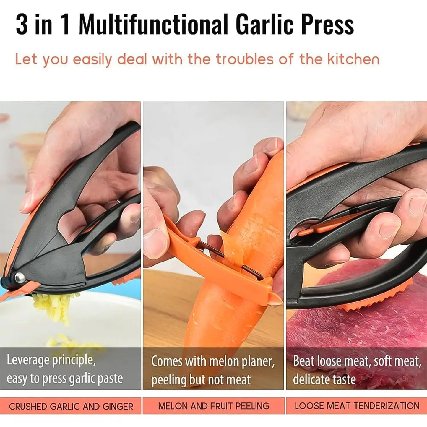 Multifunctional Garlic Press – Easy Mincing & Crushing Tool for Kitchen - Chestore