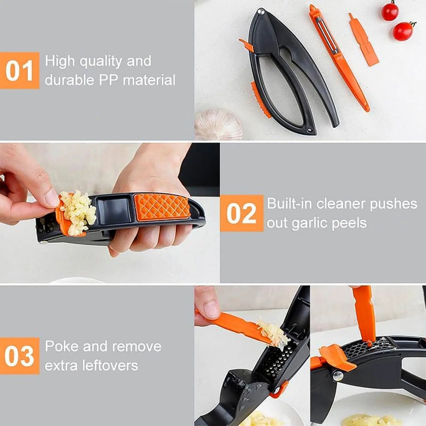 Multifunctional Garlic Press – Easy Mincing & Crushing Tool for Kitchen - Chestore