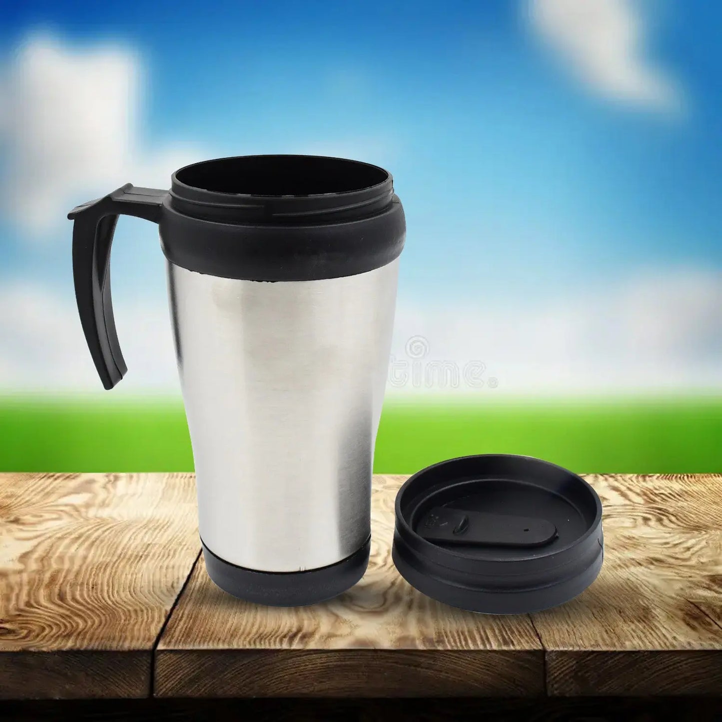 Stainless Steel Vacuum Glass Insulated Coffee Cups with Lid & Handle – Double - Walled Travel Mug - Chestore