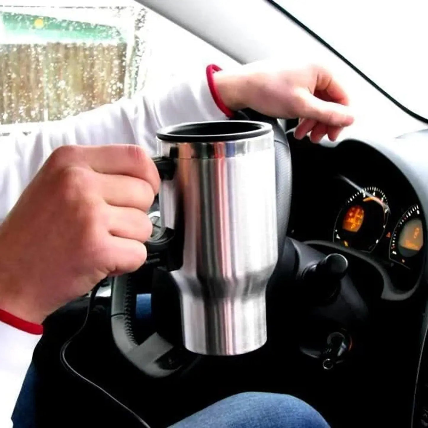 Stainless Steel Vacuum Glass Insulated Coffee Cups with Lid & Handle – Double - Walled Travel Mug - Chestore