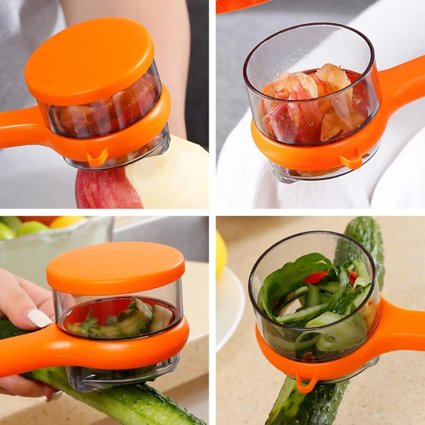 Stainless Steel Peeler with Container – Mess - Free Vegetable & Fruit Peeling - Chestore
