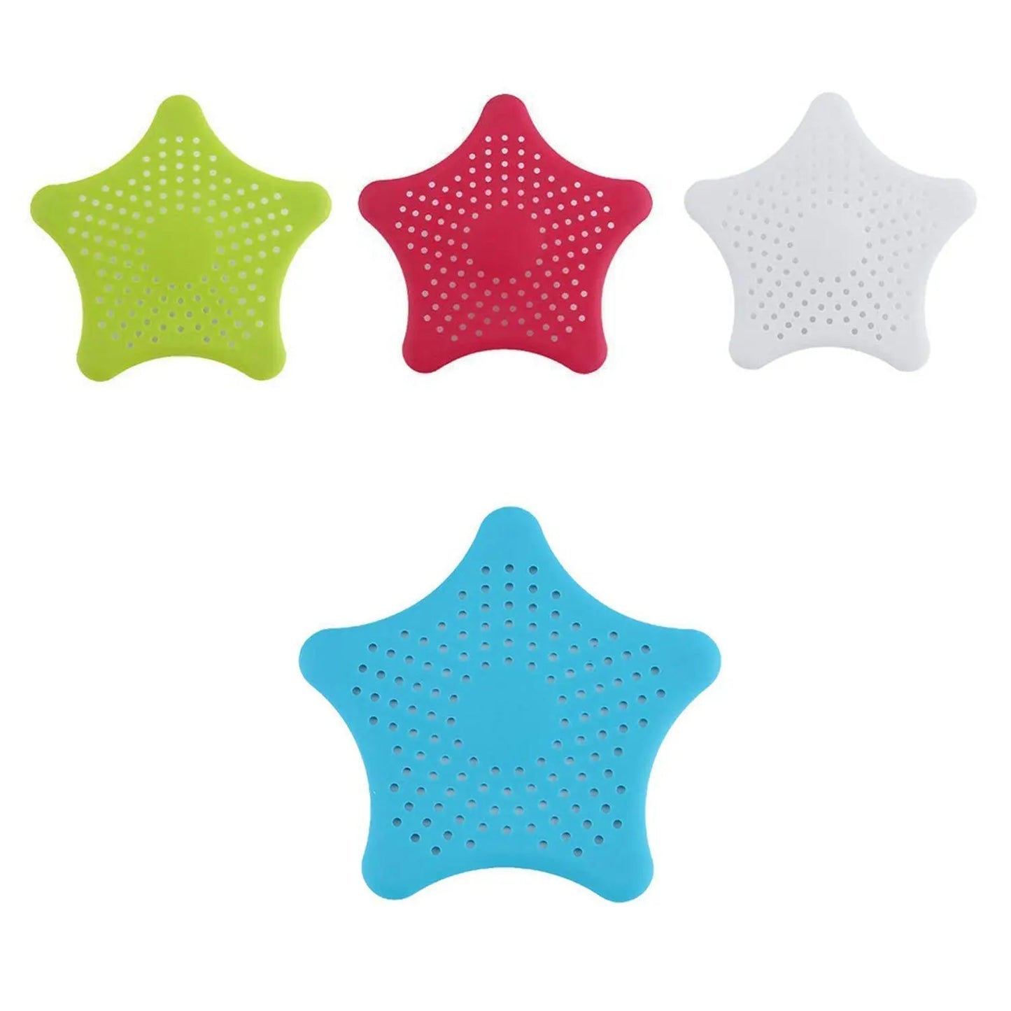 Star - Shaped Suction Cup Sink Drain Strainer | Hair Stopper & Filter for Kitchen & Bathroom (1 PC) - Chestore