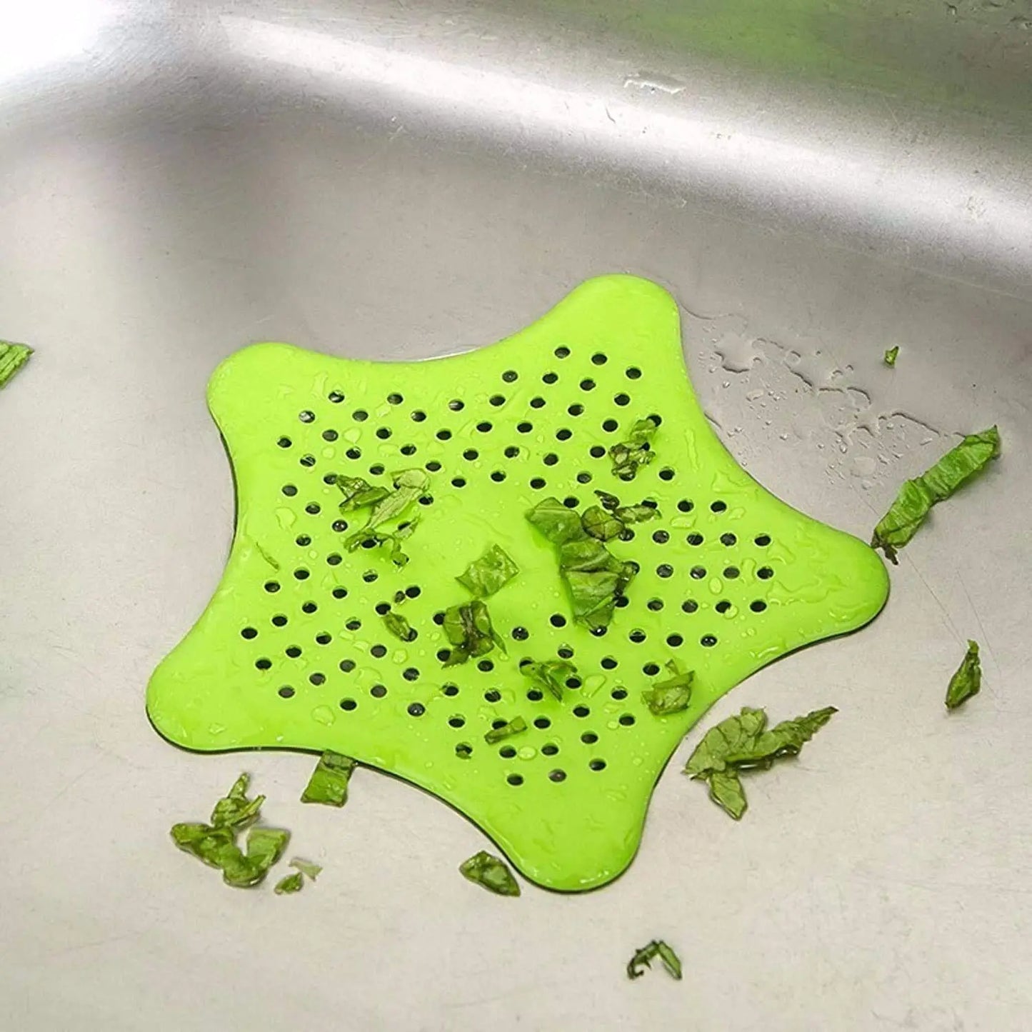 Star - Shaped Suction Cup Sink Drain Strainer | Hair Stopper & Filter for Kitchen & Bathroom (1 PC) - Chestore