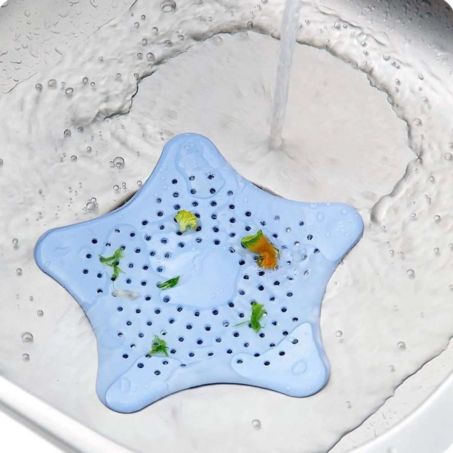 Star - Shaped Suction Cup Sink Drain Strainer | Hair Stopper & Filter for Kitchen & Bathroom (1 PC) - Chestore