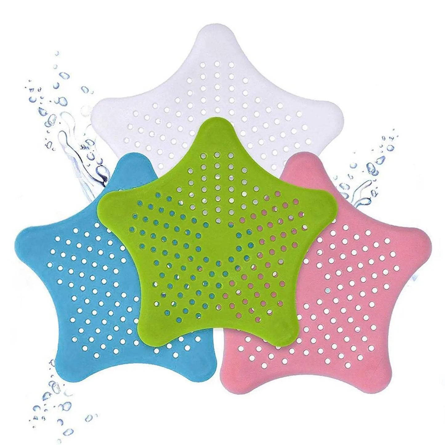 Star - Shaped Suction Cup Sink Drain Strainer | Hair Stopper & Filter for Kitchen & Bathroom (1 PC) - Chestore