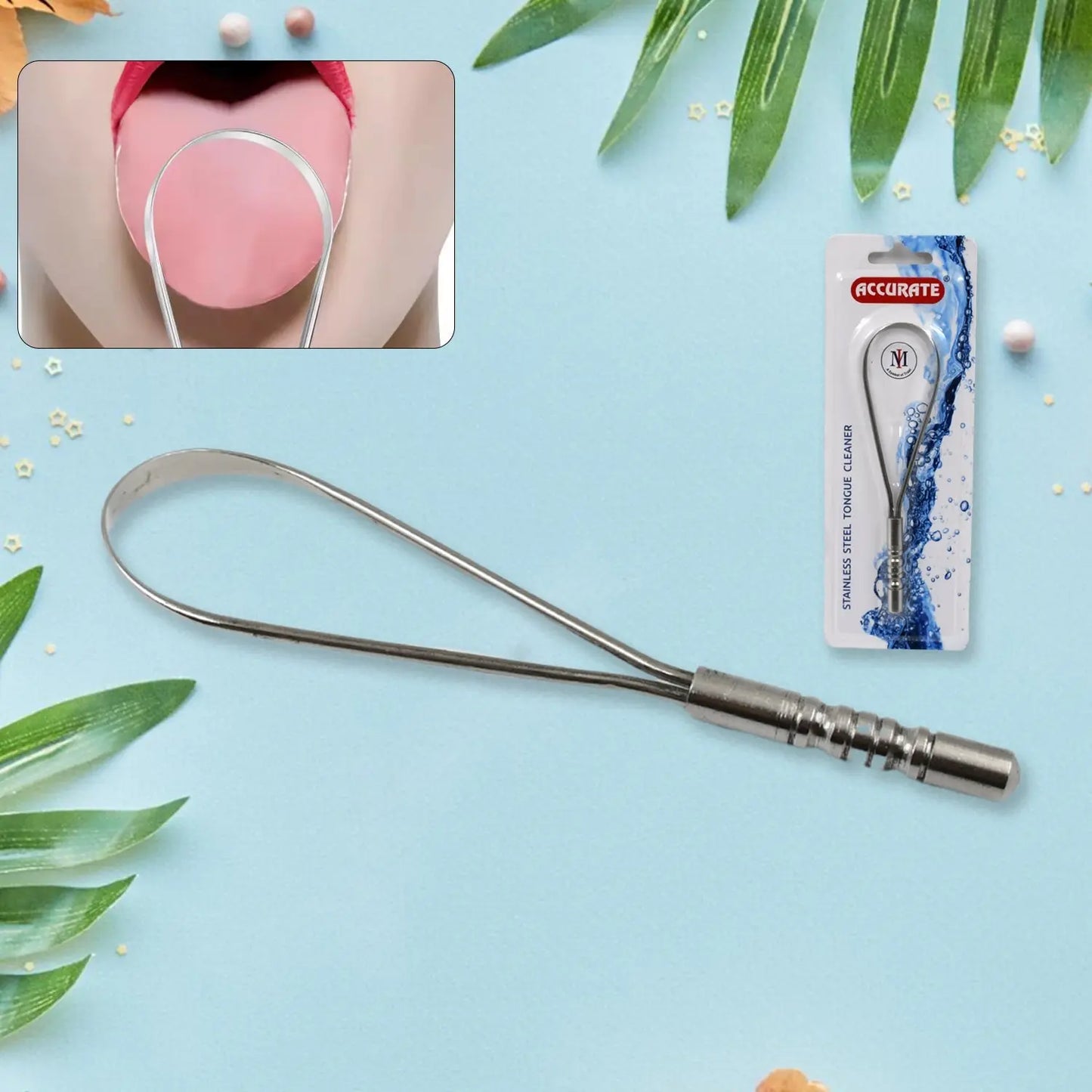 Steel Tongue Cleaner – Rust - Resistant Tongue Scraper for Fresh Breath & Oral Hygiene - Chestore