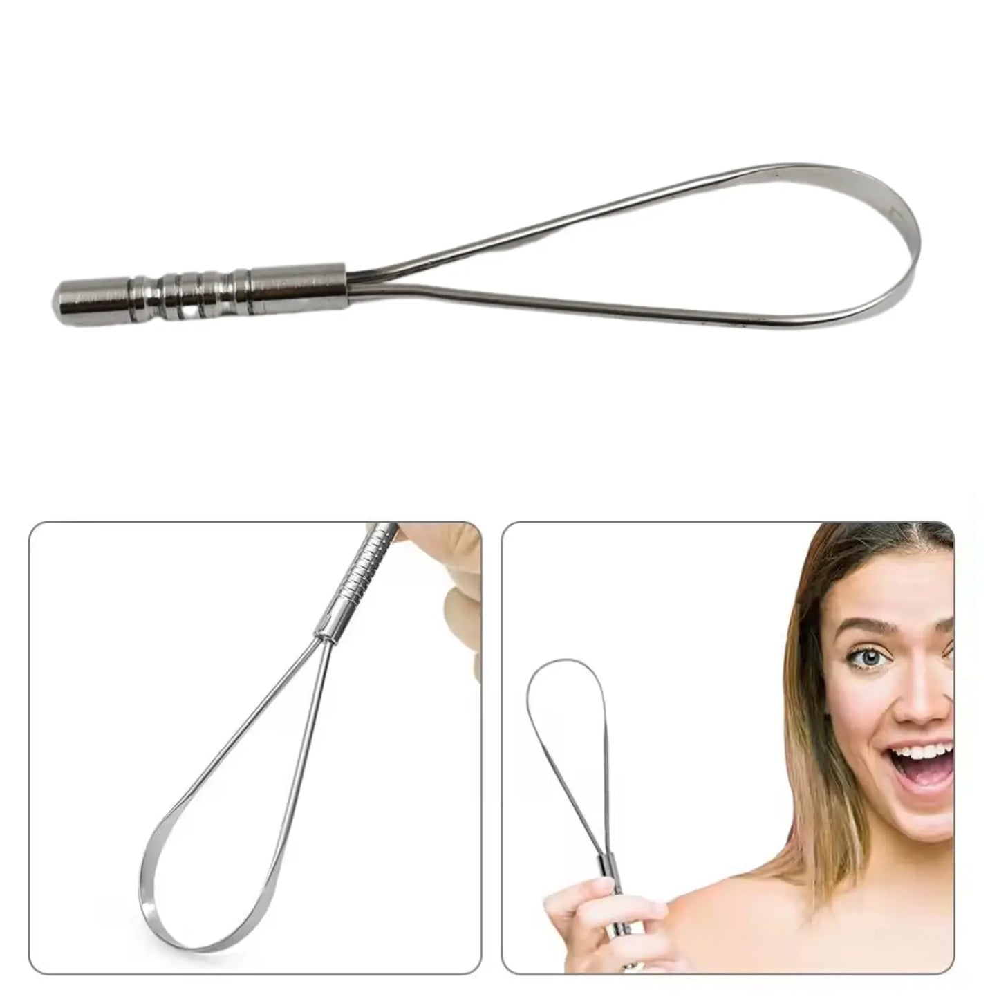 Steel Tongue Cleaner – Rust - Resistant Tongue Scraper for Fresh Breath & Oral Hygiene - Chestore
