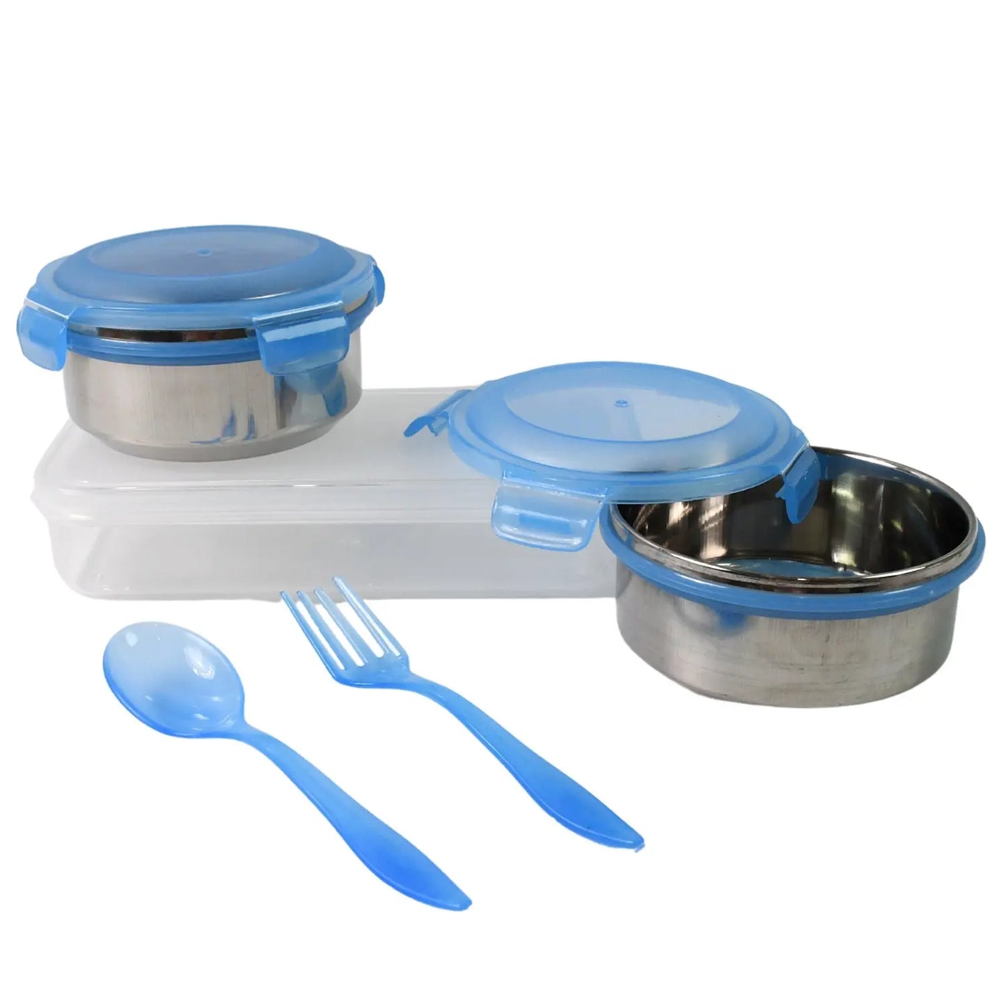 🍱 Sumo Lunch Box with Lunch Bag – 2 Pc Plastic Lunch Box + Spoon & Fork Set - Chestore