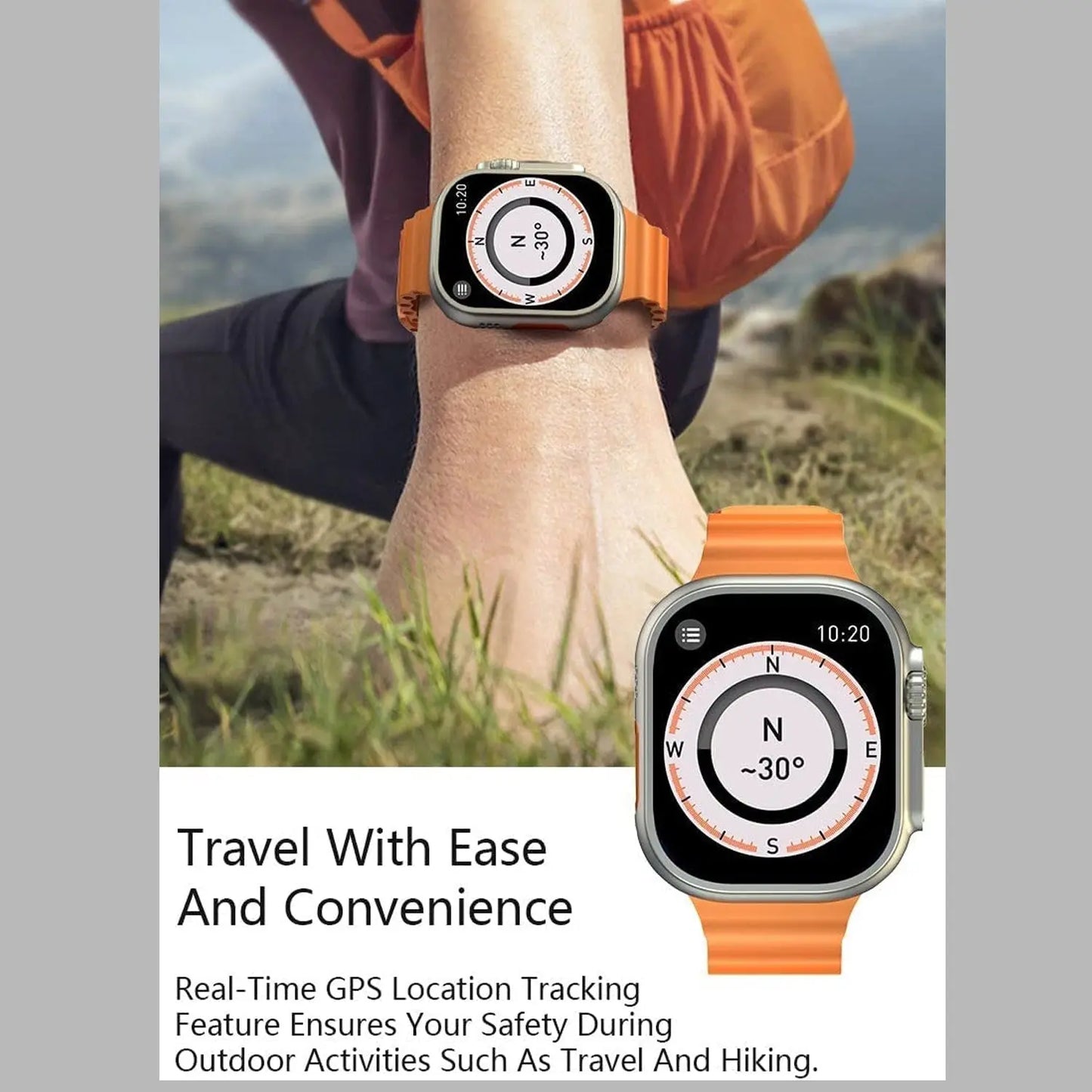 T800 Ultra Series Smartwatch ⌚ | Bluetooth Calling 📞 | Wireless Charging ⚡ | Fitness Tracking 🏃‍♂️ | 49mm Display 🖥️ - Chestore