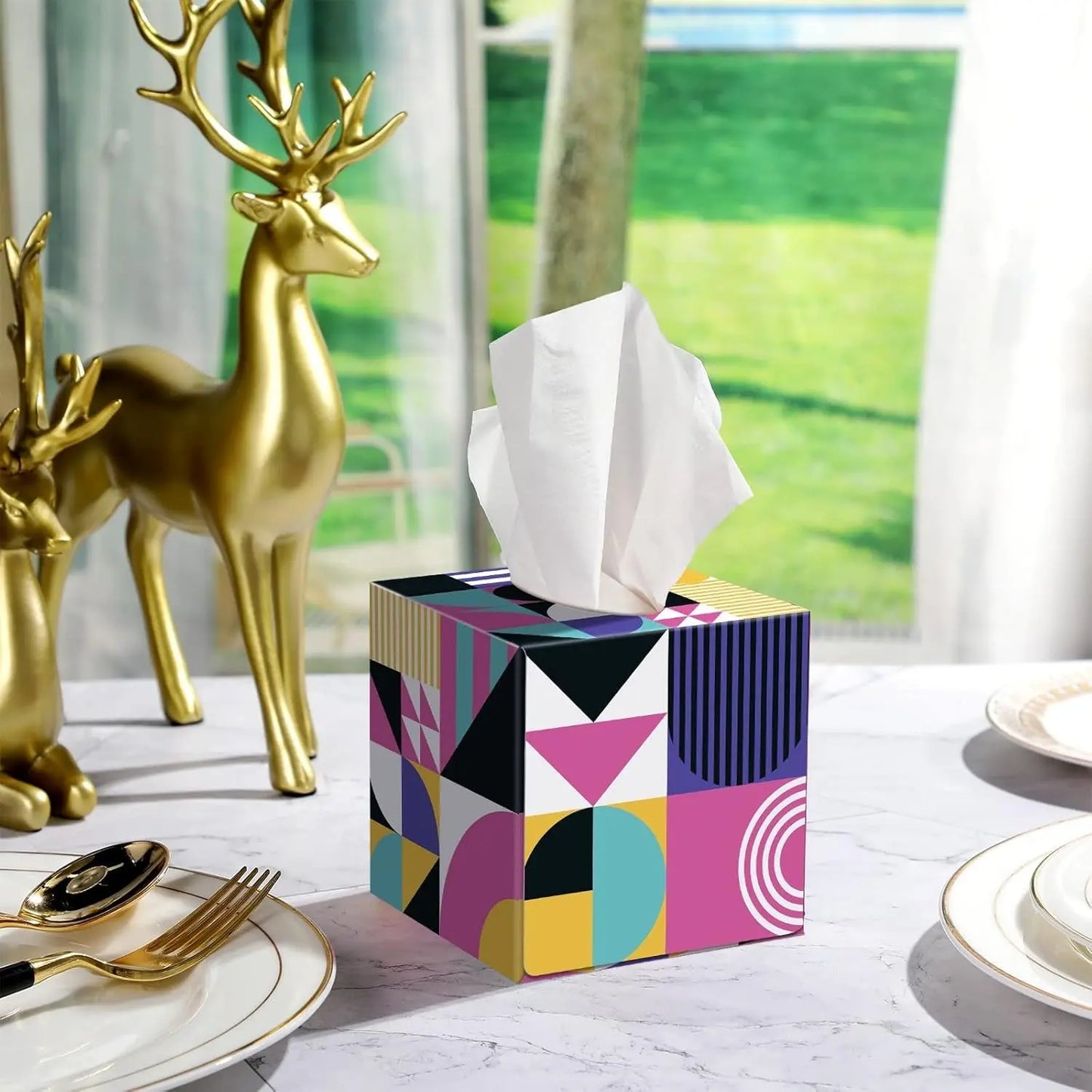 Tissues Cube Box Stylish And Practical Tissue Holder For Home Office (50 Pcs Set Approx) - Chestore